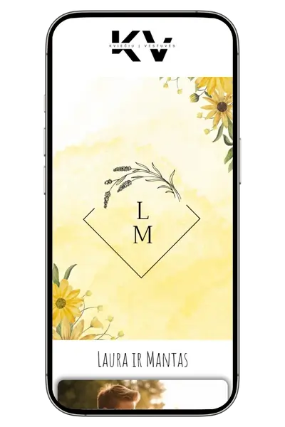 Floral kvietimas Yellow