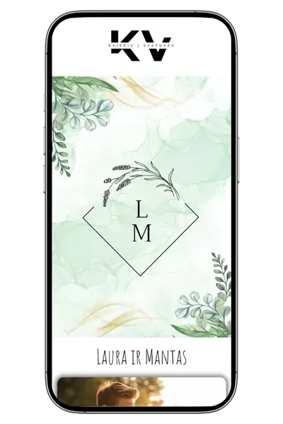 Floral kvietimas Mint green
